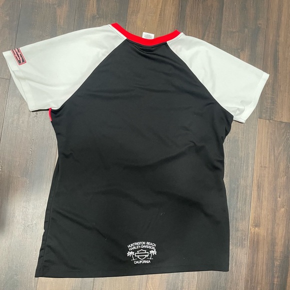 Women’s HARLEY-DAVIDSON motorcycle jersey bedazzled with rhinestones. One size - Picture 3 of 4